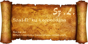 Szalóky Leopoldina névjegykártya